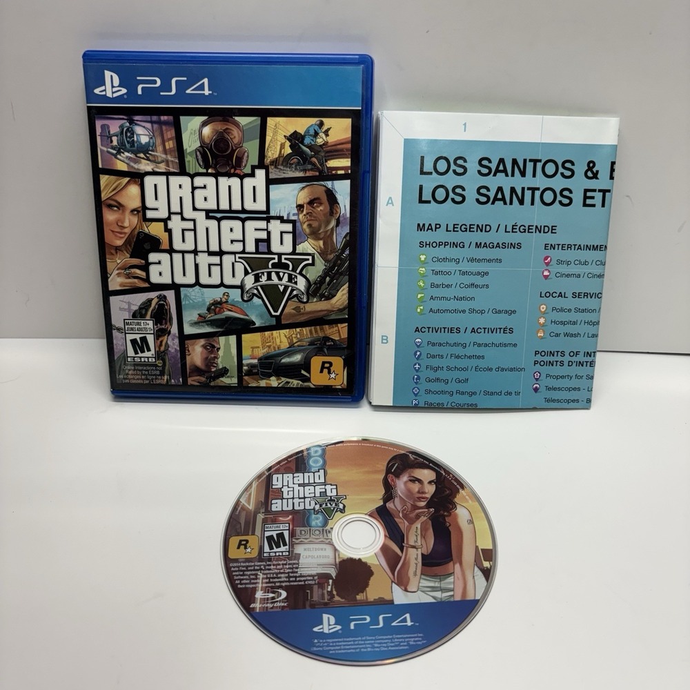 Grand Theft Auto V (PlayStation 4) With Map Tested Working PS4